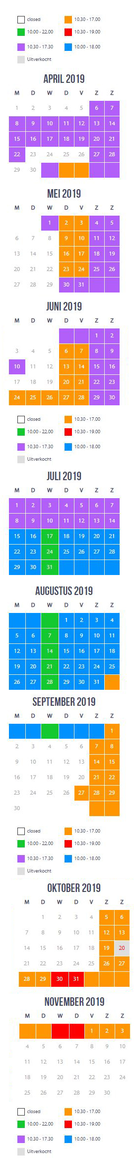 Opening Times plopsa-coo